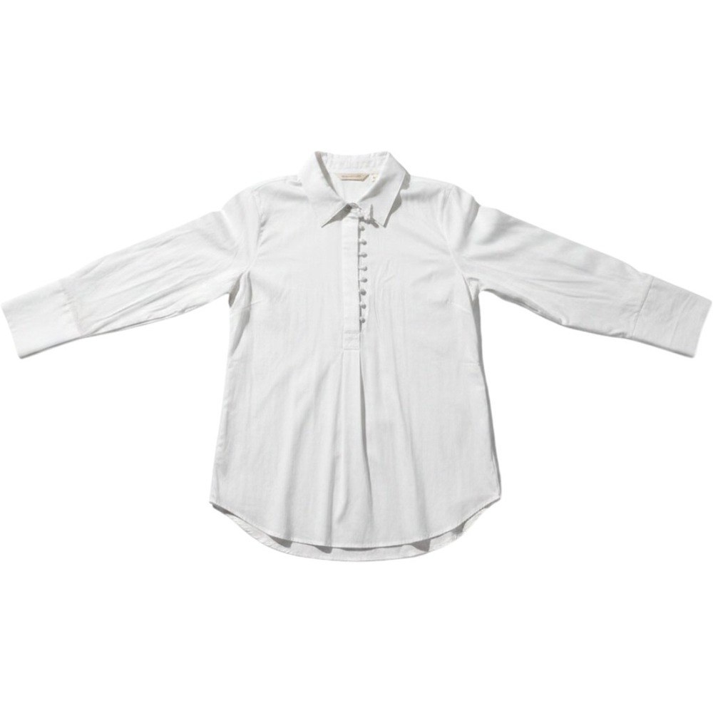 Soft Surroundings Tunic Women‎ M White Excellent Button Front Long Sleeve Poplin
